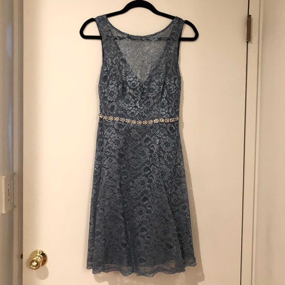 David’s Bridal Bridesmaids Dress -  Steel Blue